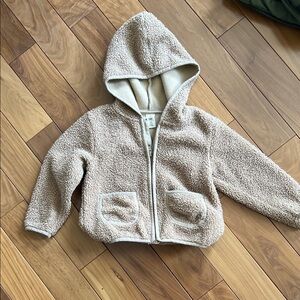 Tucker Cream Sherpa Zip-Up Hoodie for Kids